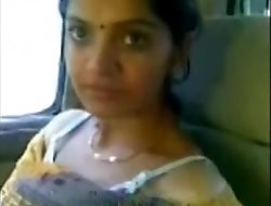 Cute Desi Bhabhi Show Beclouded Boobs In Jalopy With Lover