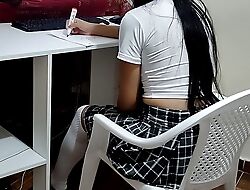 Helping Beautiful 18yo Schoolgirl with Sex Education Homework Perverted teacher