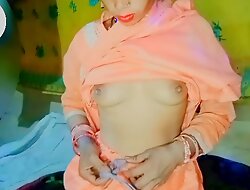 Indian desi village sister-in-law licks brother-in-law's ass and rubs her nipples in Hindi voice